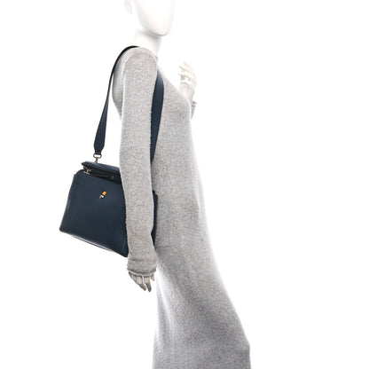 Fendi Vitello Baltico Dolce DotCom Satchel Navy Yellow 2 of 13