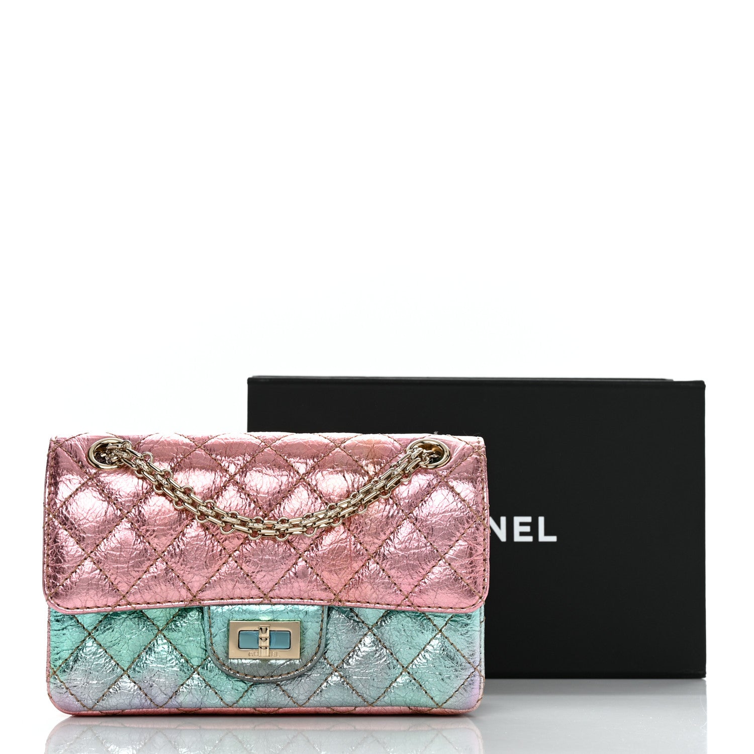 Chanel Metallic Goatskin Quilted Mini 2.55 Reissue Flap Multicolor 10 of 10