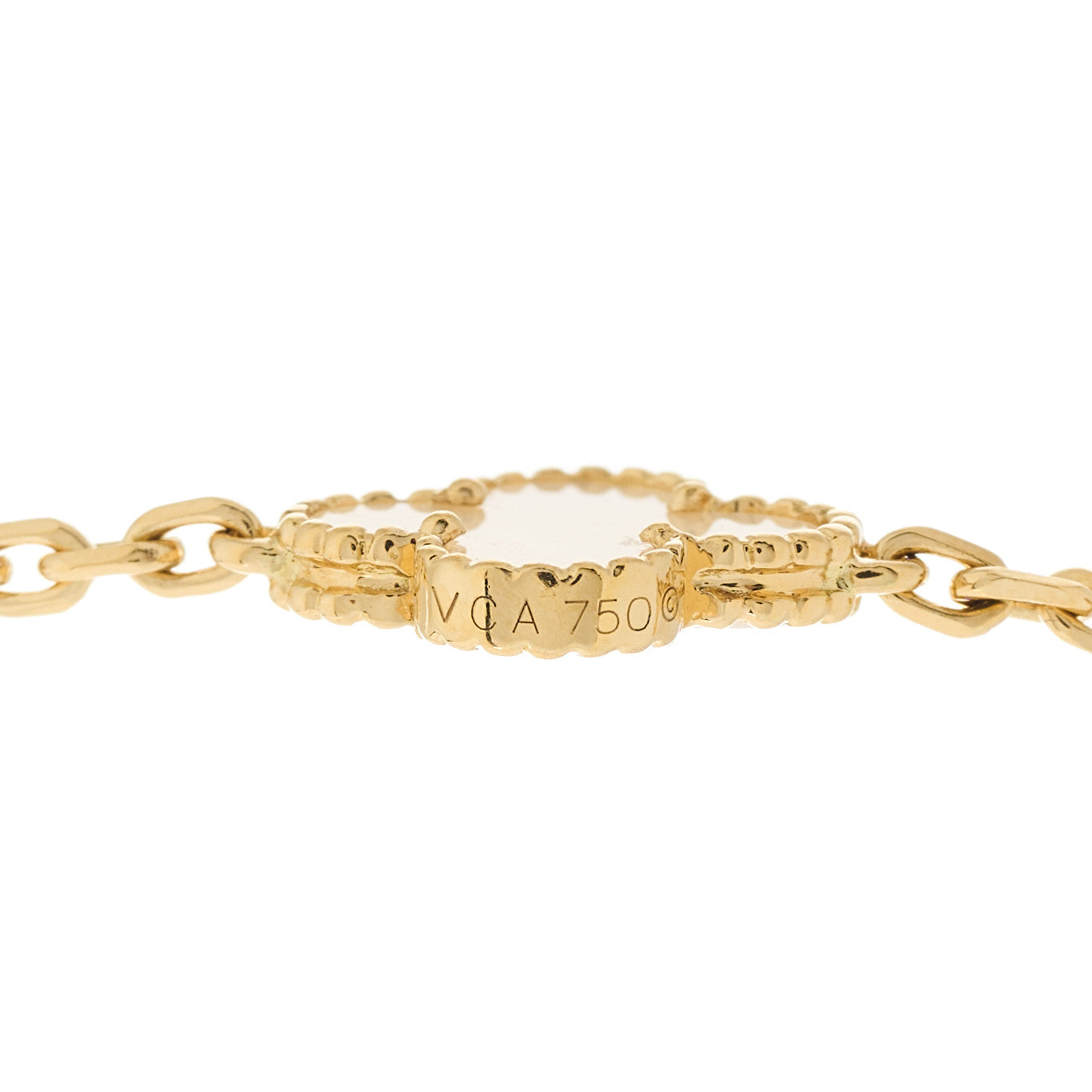 Van Cleef & Arpels 18K Yellow Gold Mother of Pearl 20 Motifs Vintage Alhambra Necklace 5 of 6