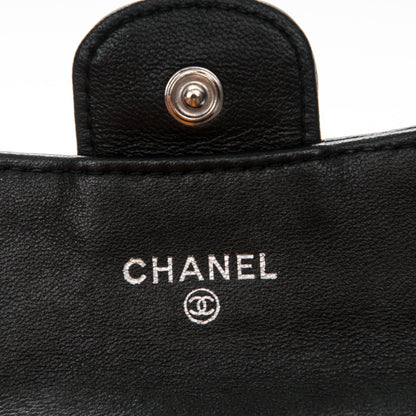 Chanel Lambskin Quilted Flap Card Holder Wallet Black 5 of 7