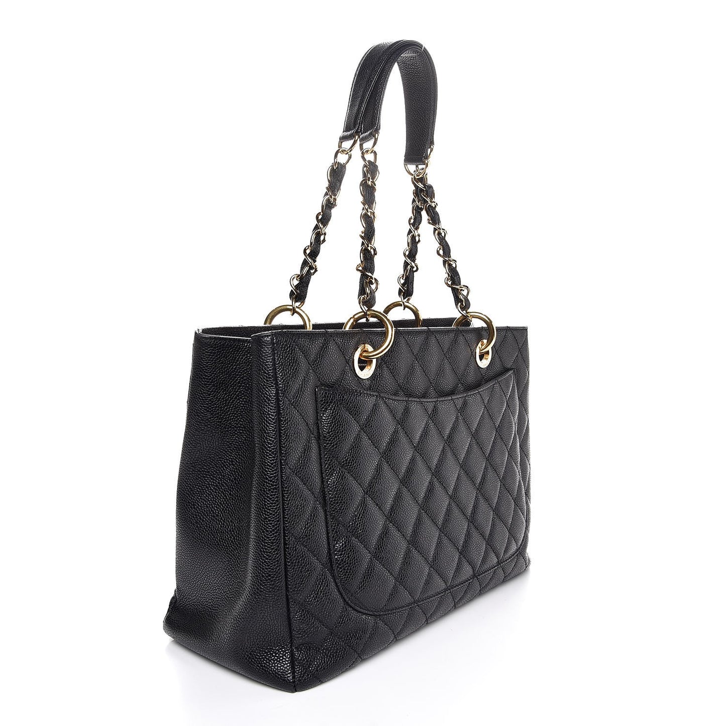 Caviar Quilted Grand Shopping Tote GST Black
