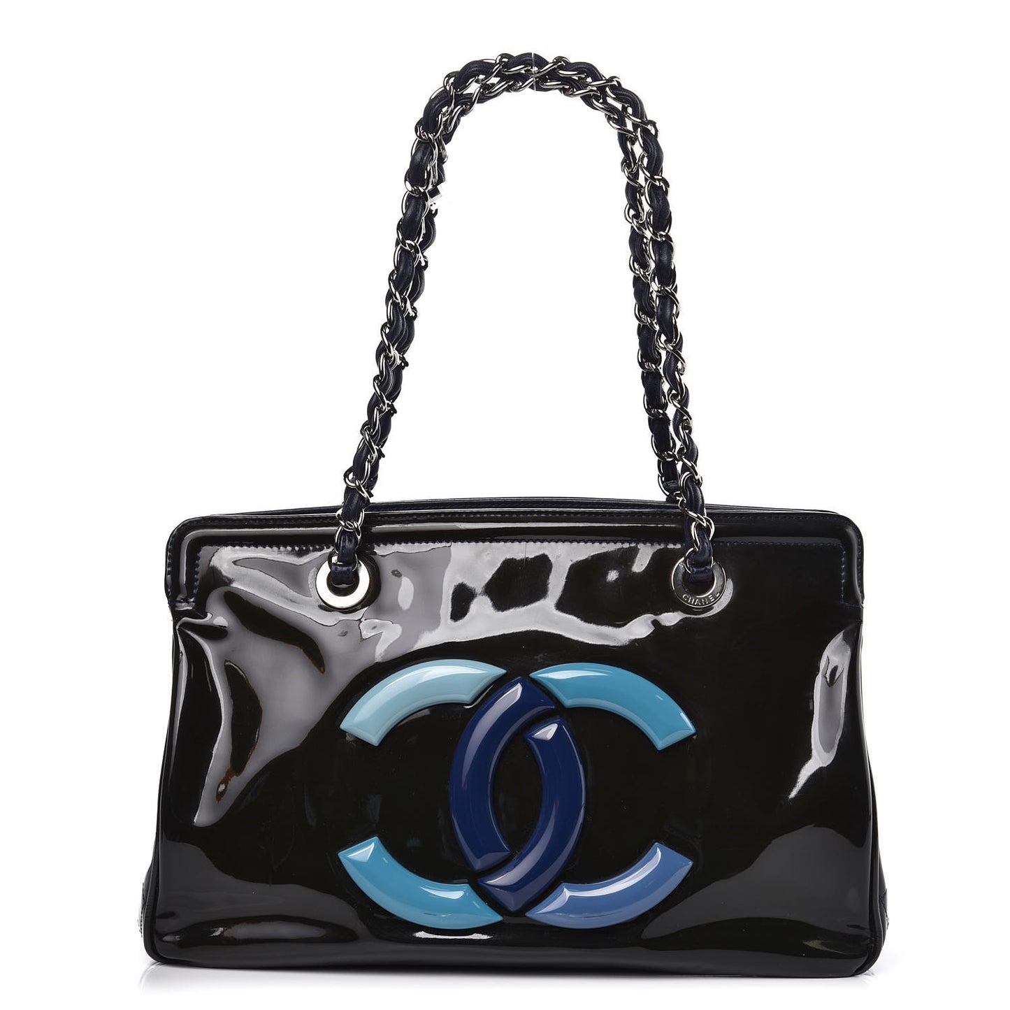 Vinyl Lipstick Tote Dark Navy Blue