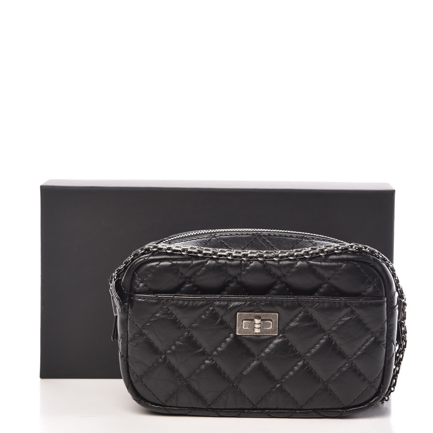 Chanel Aged Calfskin Quilted Mini Reissue Camera Case Black 11 of 11