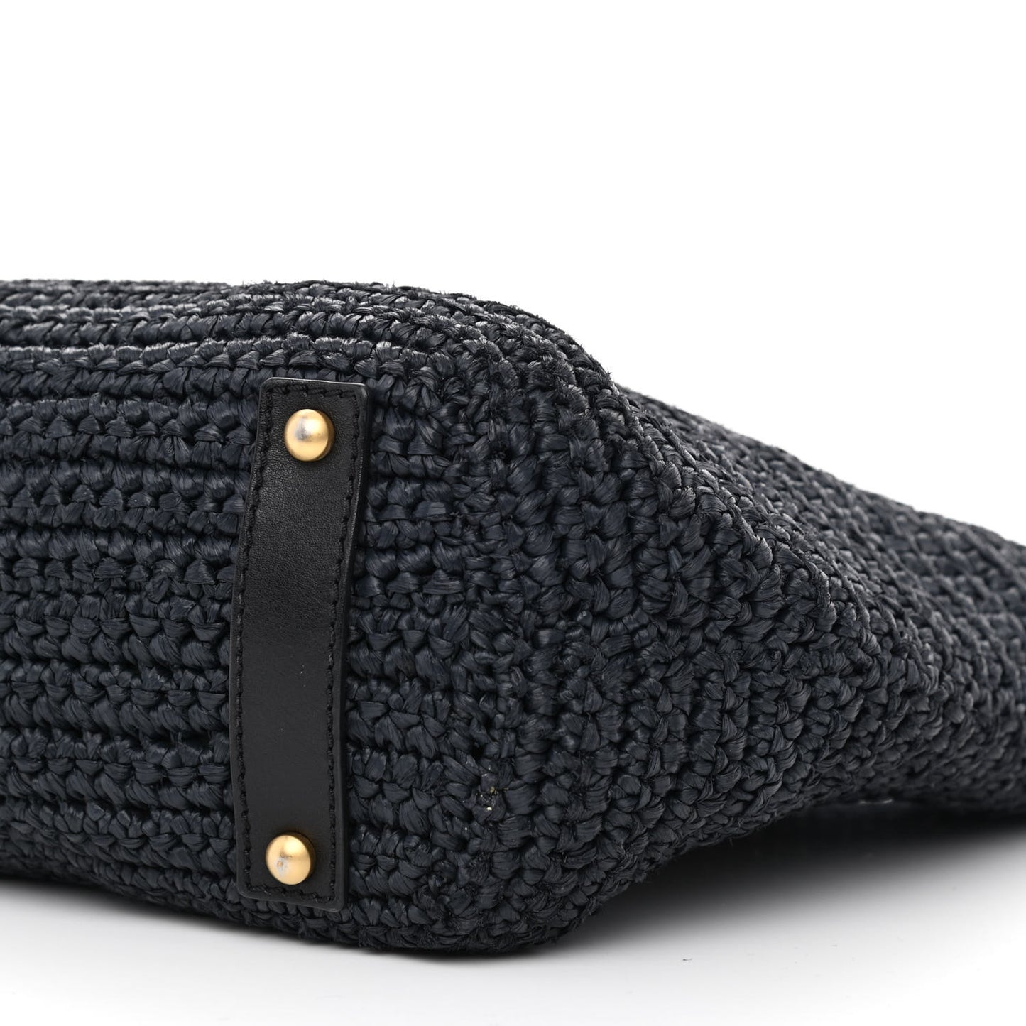 Straw Raffia Tote Black