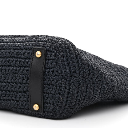 Chanel Straw Raffia Tote Black 10 of 11