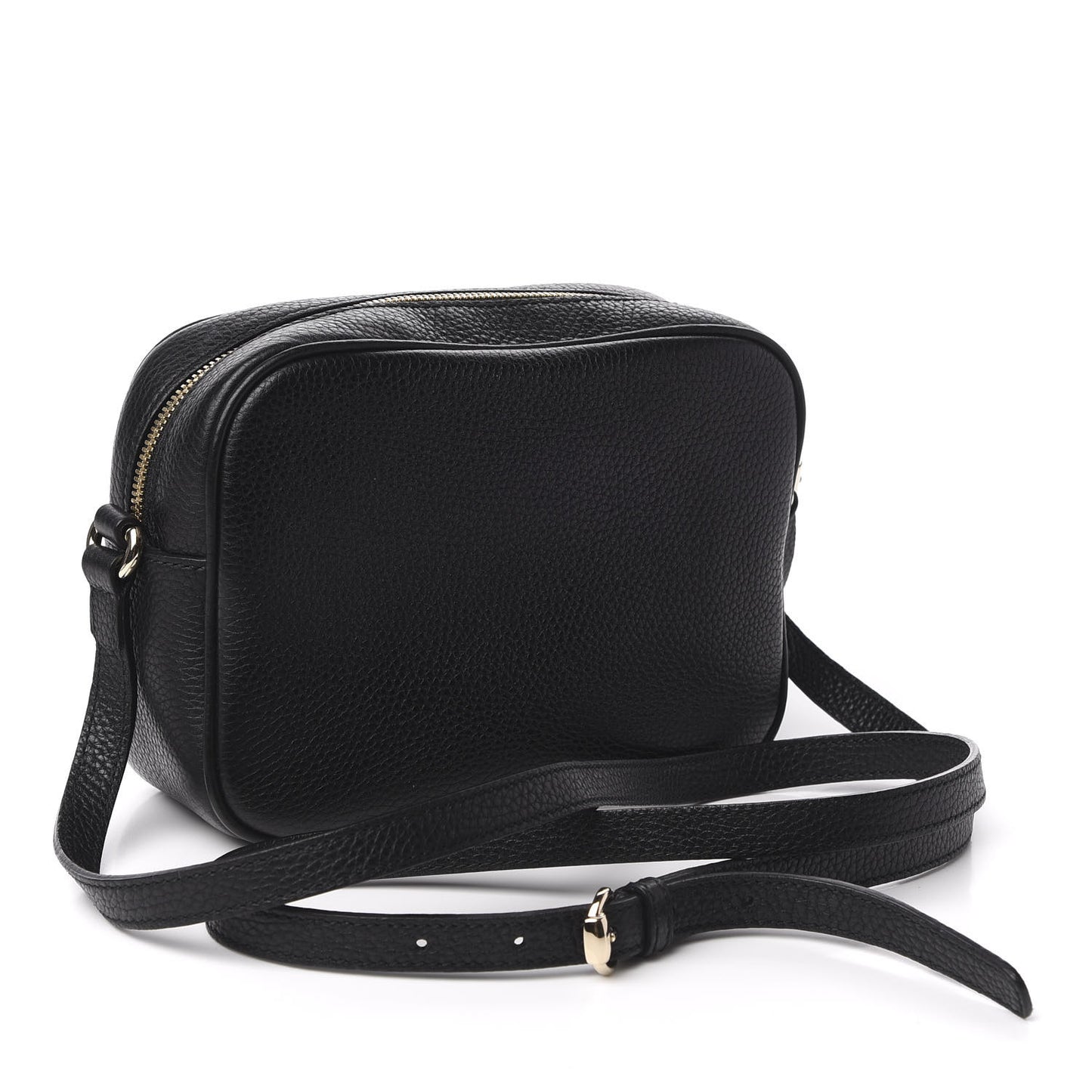 Pebbled Calfskin Small Soho Disco Bag Black