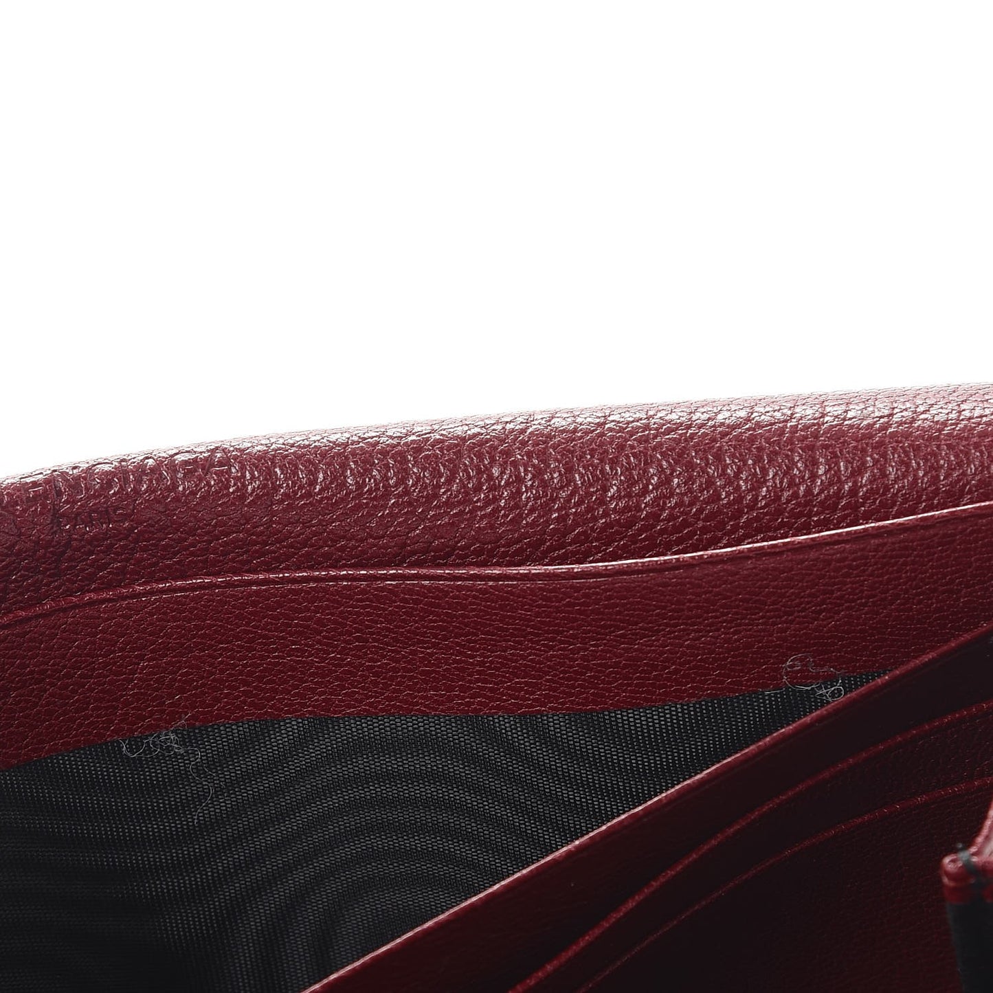 Chevre Gold Metallic Edge Hardware Money Wallet Bordeaux