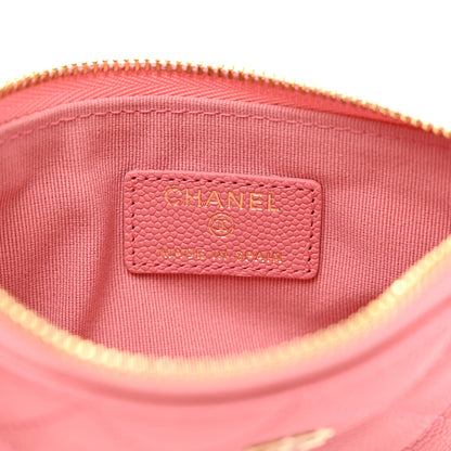 Chanel Caviar Quilted Small Cosmetic Case Dark Pink 7 of 8