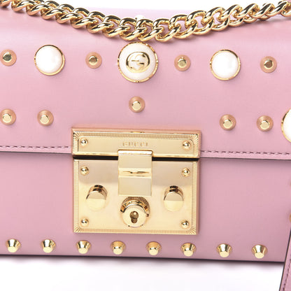 Gucci Calfskin Studded Small Padlock Shoulder Bag Carmine Rose 9 of 9