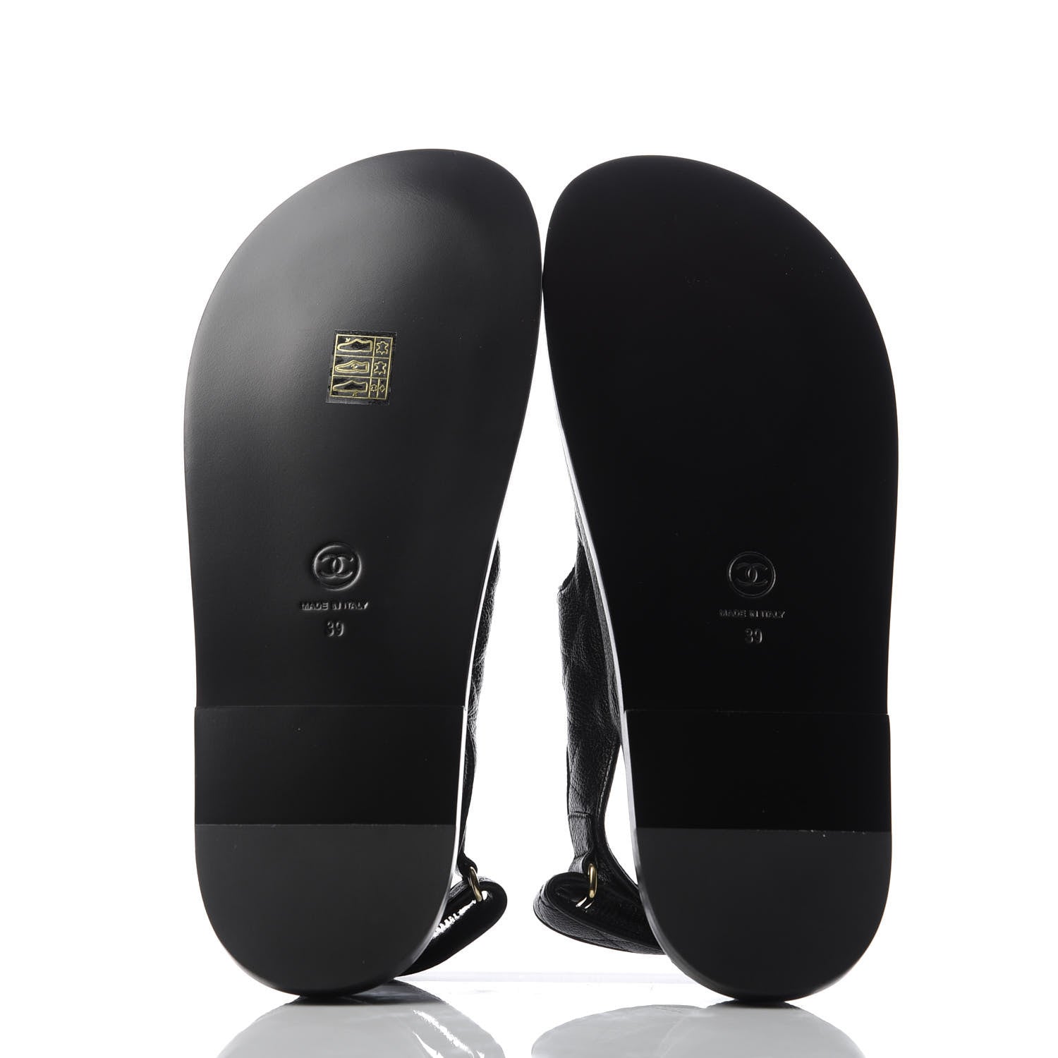 Chanel Grained Calfskin Velcro Dad Sandals 39 Black 5 of 10