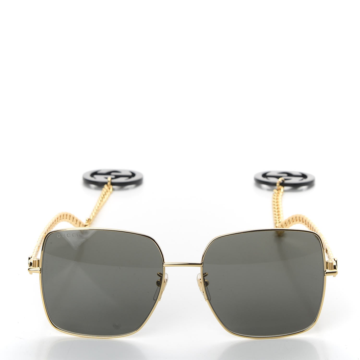 Gucci Square Frame Oversized Sunglasses GG0724S Gold 2 of 8