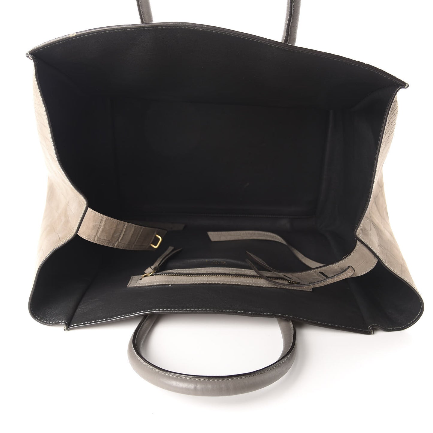 Nubuck Crocodile Embossed Large Phantom Luggage Grey