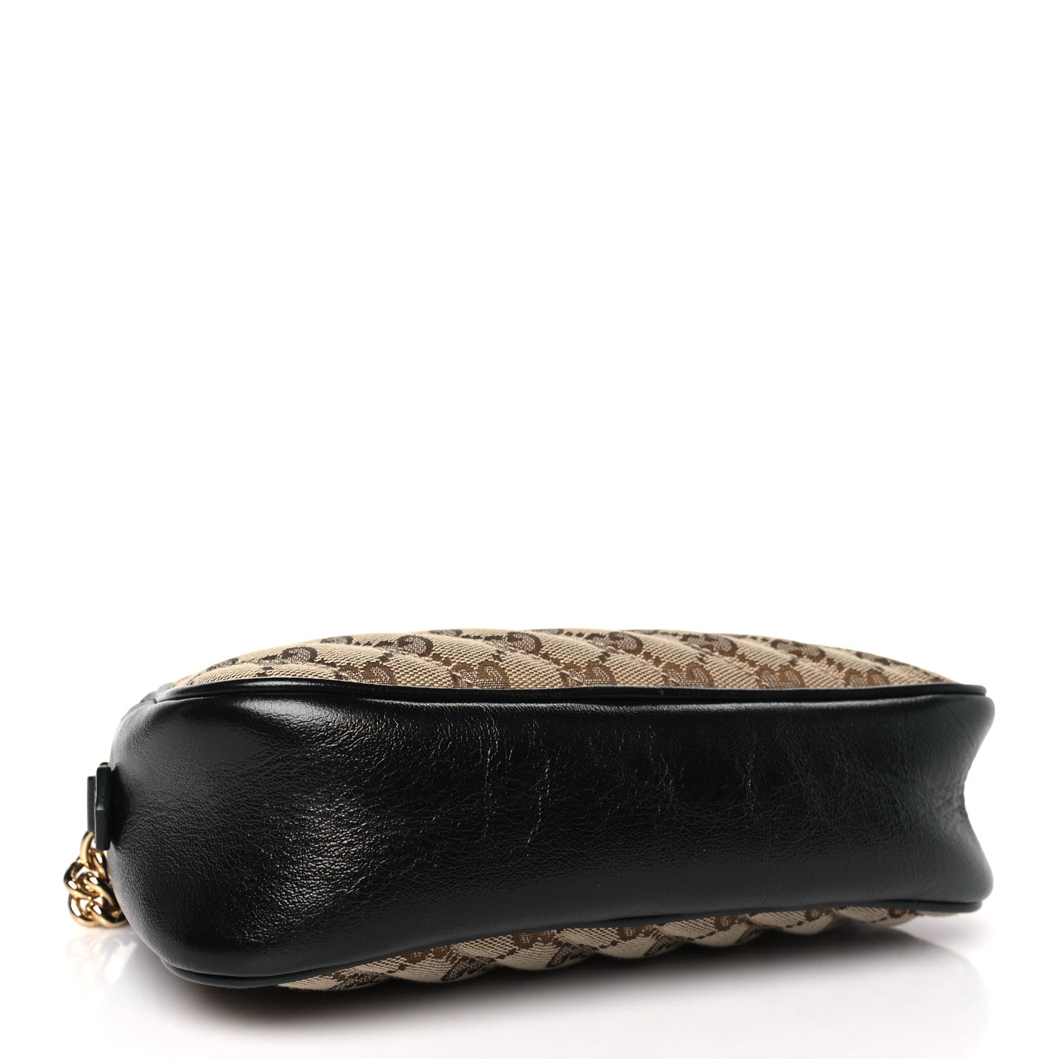 Gucci Monogram Matelasse Diagonal Small GG Marmont Chain Shoulder Bag Beige Black 4 of 11