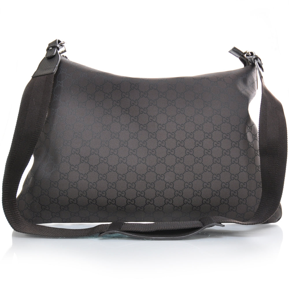 Gucci Nylon Monogram Flat Messenger Bag Brown 1 of 9