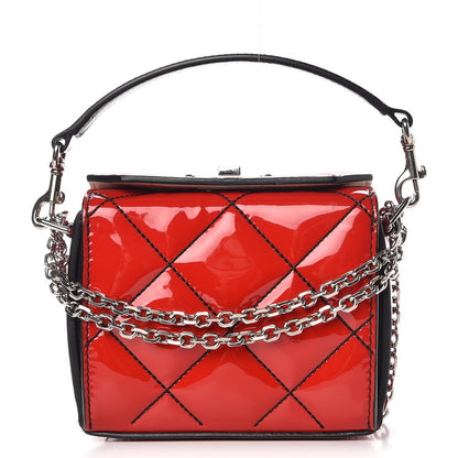 Alexander McQueen Patent Quilted Nano Box Shoulder Bag Red 1 of 7