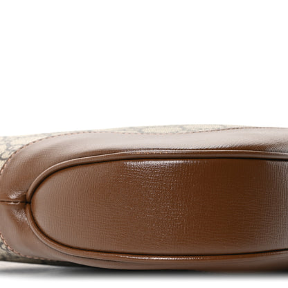 Gucci GG Supreme Monogram Azalea Calfskin Web Medium Jackie 1961 Hobo Beige Ebony Brown Sugar 9 of 10