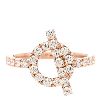Hermes 18K Rose Gold Diamond Finesse Ring 52 6 1 of 6