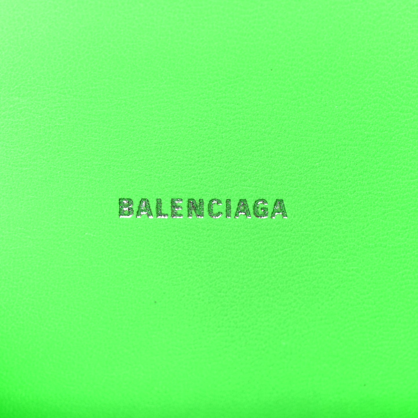 Shiny Box Calfskin Hourglass Top Handle Bag XS Fluo Green