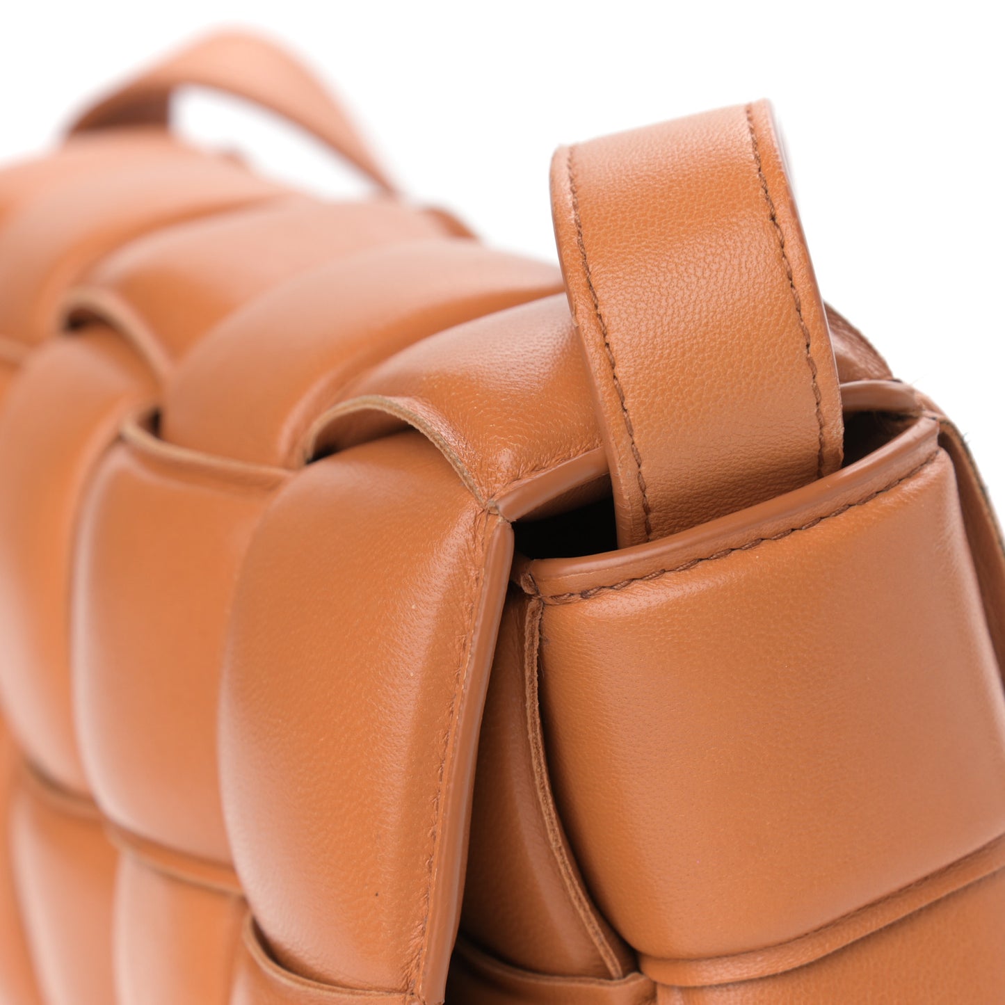 Nappa Maxi Intreccio Padded Cassette Crossbody Bag Clay