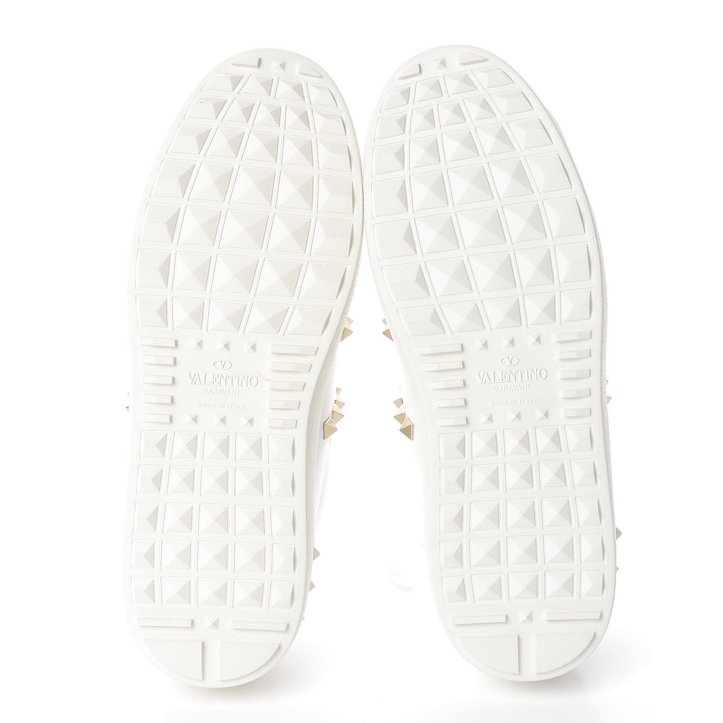 Calfskin Embroidered Heart Rockstud Untitled Open Sneakers 37 White