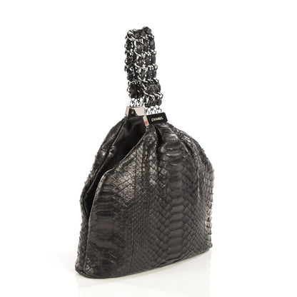 Chanel Python Mini Rock and Chain Hobo Black 3 of 7