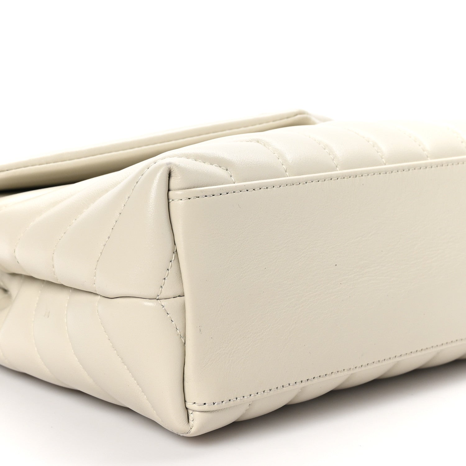 Saint Laurent Calfskin Y Quilted Monogram Small Loulou Chain Satchel Crema Soft 10 of 11