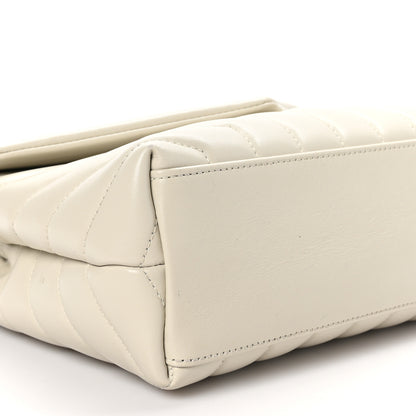 Saint Laurent Calfskin Y Quilted Monogram Small Loulou Chain Satchel Crema Soft 10 of 11