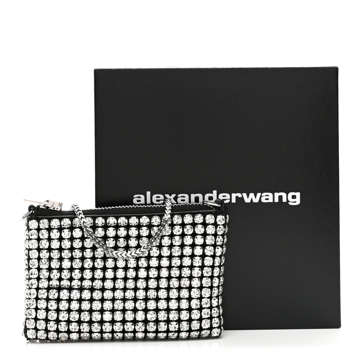 Mesh Crystal Rhinestone Nano Heiress Shoulder Bag Black Silver