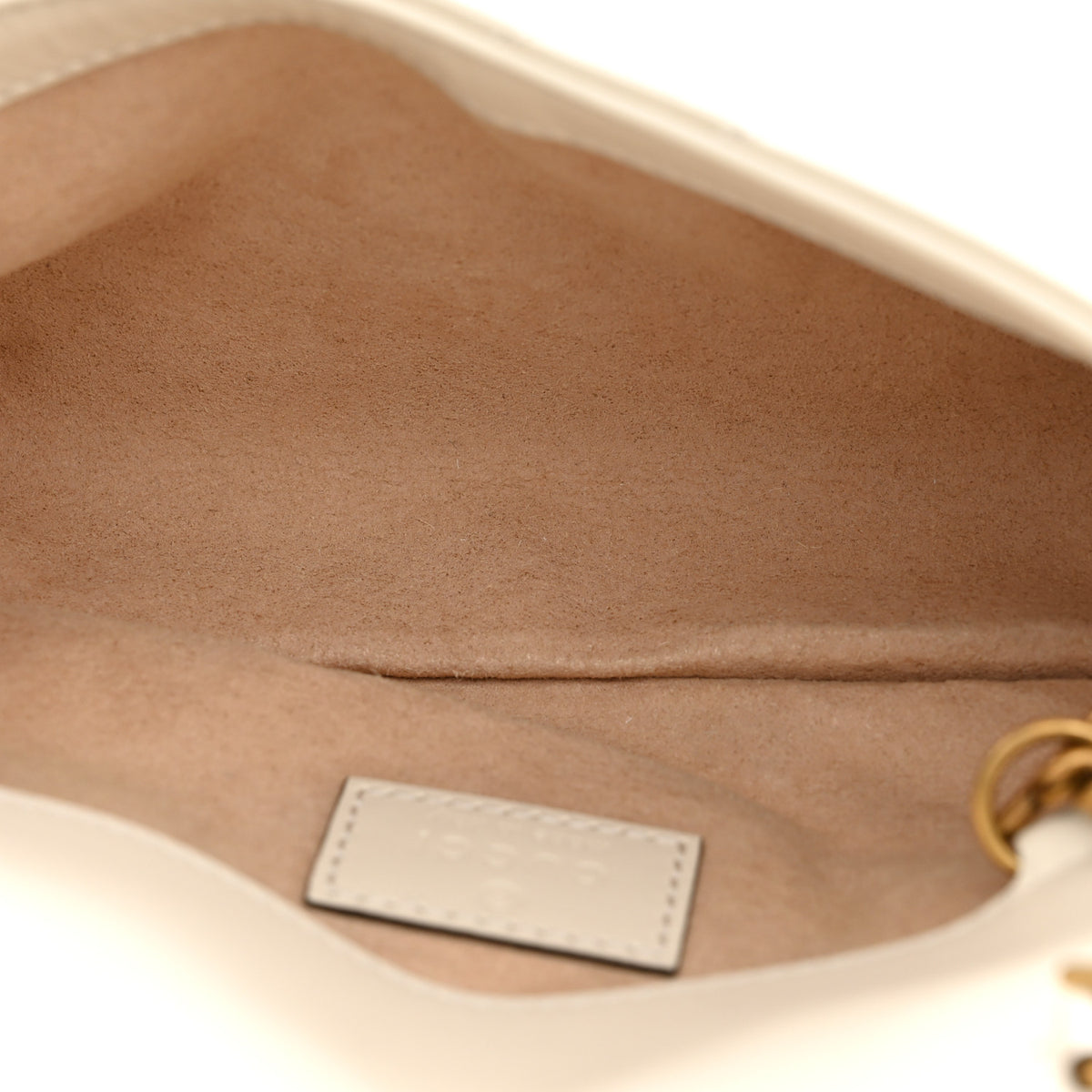 Gucci Calfskin Matelasse Super Mini GG Marmont Shoulder Bag White 5 of 10