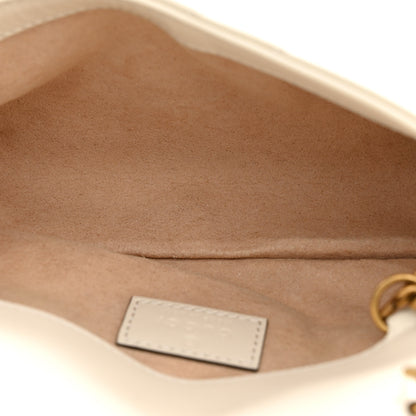 Gucci Calfskin Matelasse Super Mini GG Marmont Shoulder Bag White 5 of 10