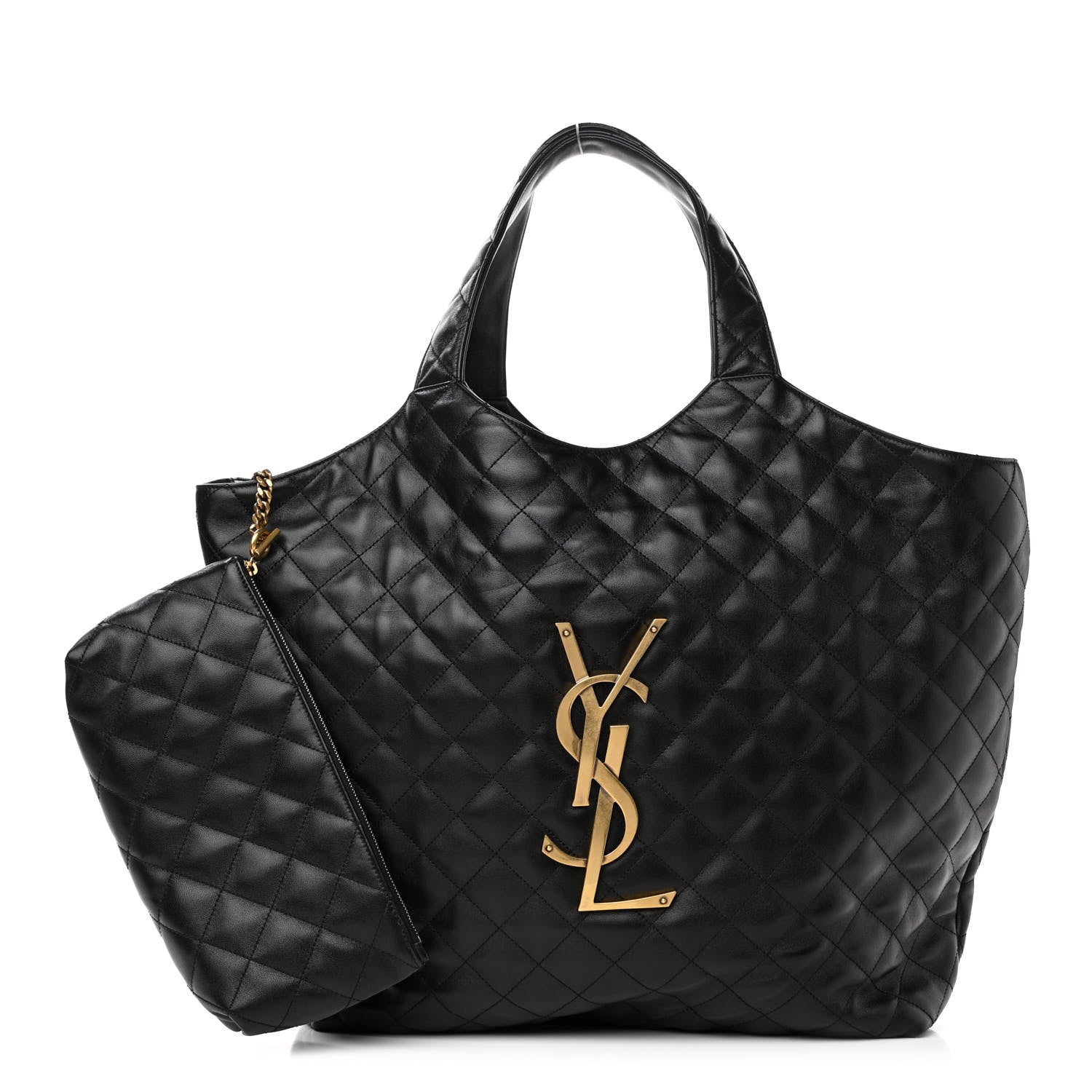Saint Laurent Lambskin Quilted Maxi Icare Shopping Tote Black 1 of 12