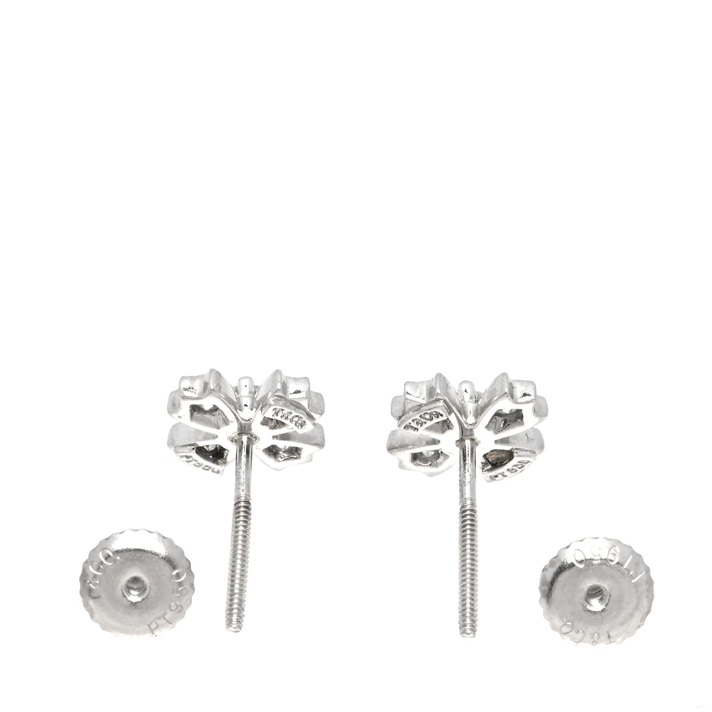 Platinum Diamond Floret Stud Earrings