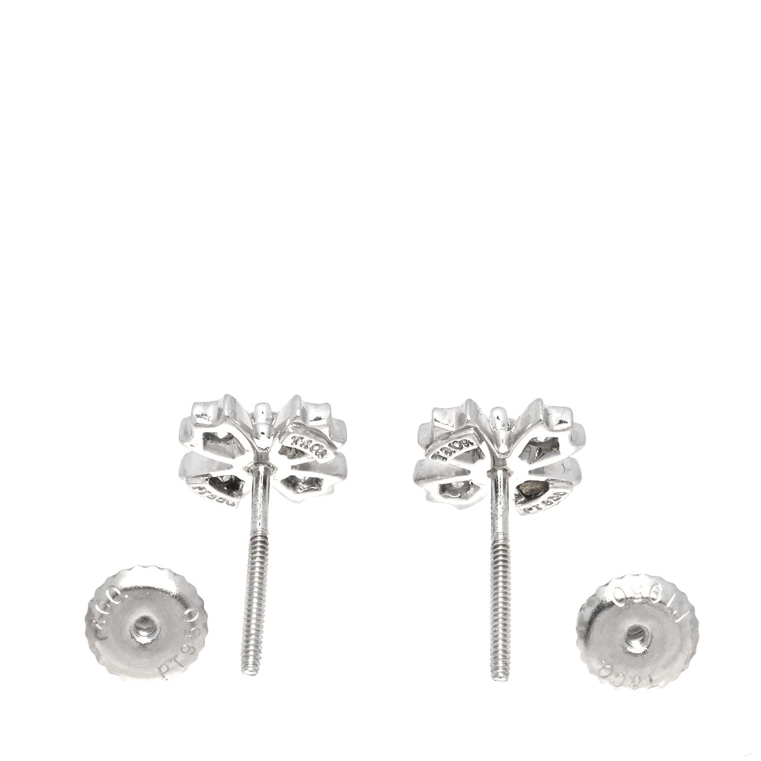 Tiffany Platinum Diamond Floret Stud Earrings 4 of 6