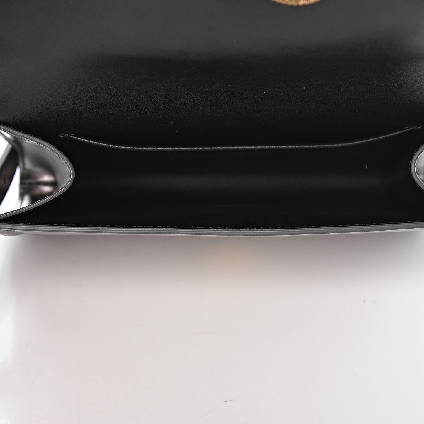 Metallic Agnello Vitello Devotion Belt Bag 95 38 Argento Scuro