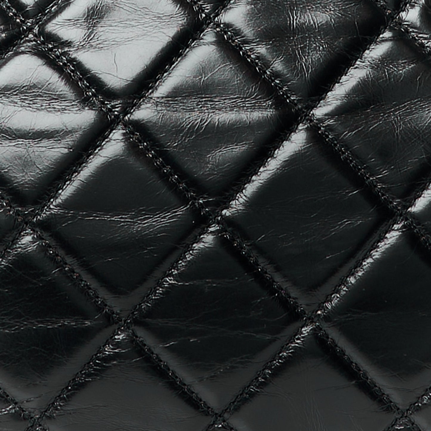 Glazed Calfskin Castle Rock Bowling Bag Black