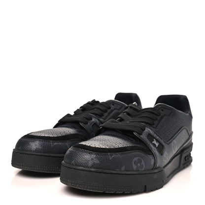 Louis Vuitton Calfskin Monogram Eclipse Mens LV Trainer Sneakers 10 Black 4 of 10