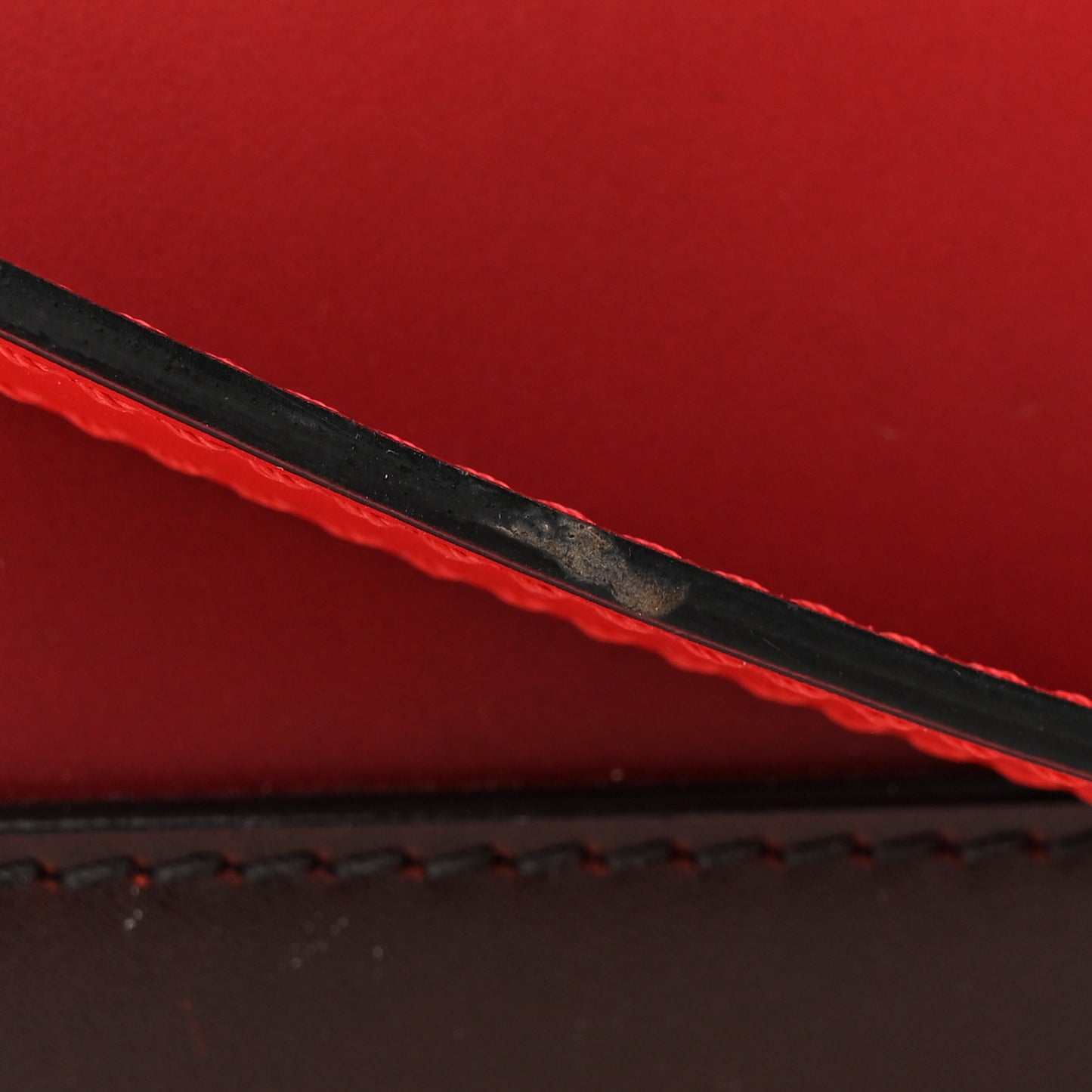 Smooth Calfskin Small Degrade Horizon Satchel Red Black