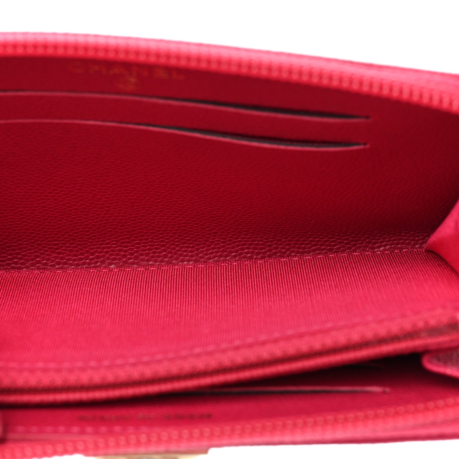 Chanel Caviar Quilted Small Boy Zip Around Wallet Fuchsia 7 of 14