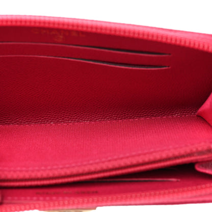 Chanel Caviar Quilted Small Boy Zip Around Wallet Fuchsia 7 of 14