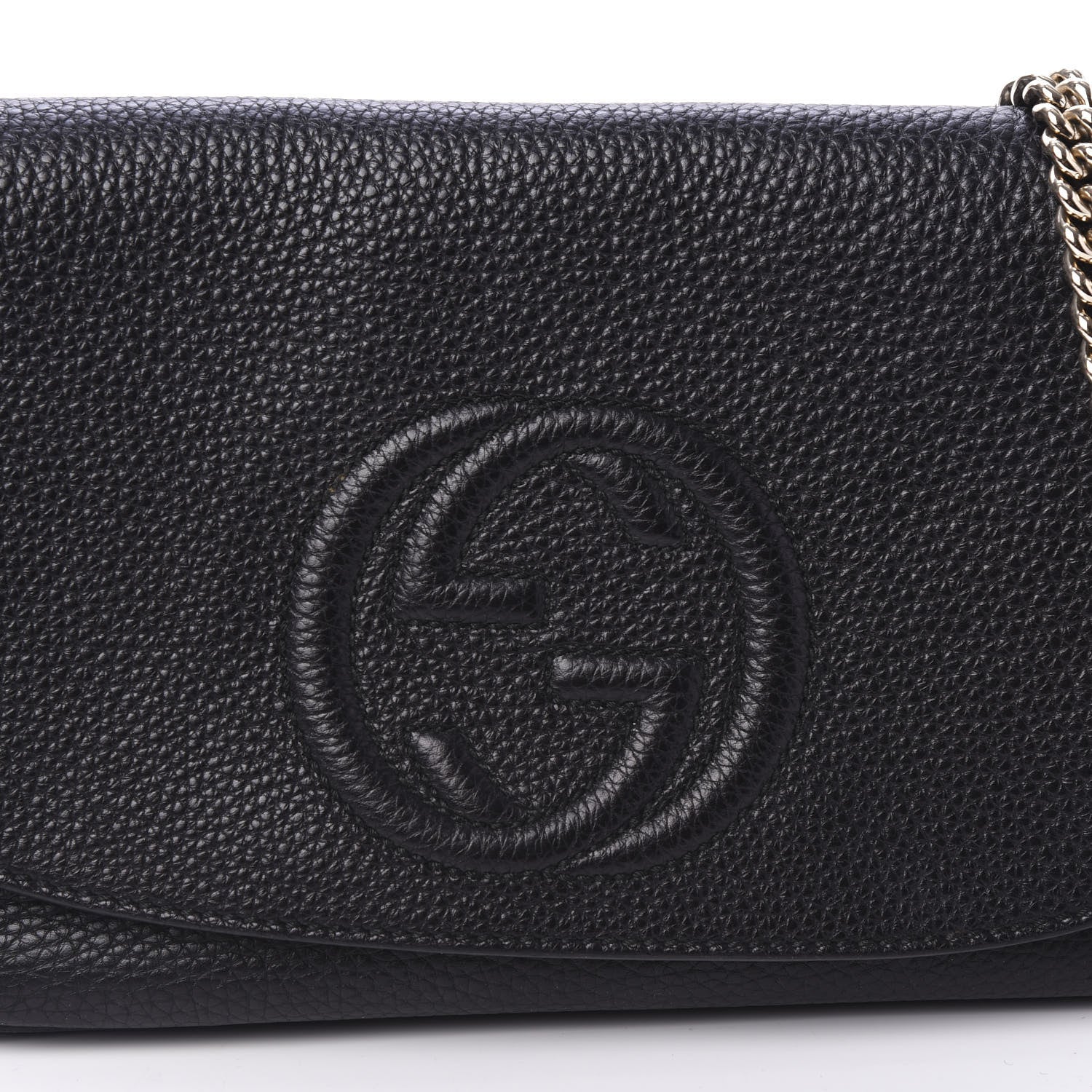 Gucci Pebbled Calfskin Medium Soho Flap Crossbody Black 10 of 10