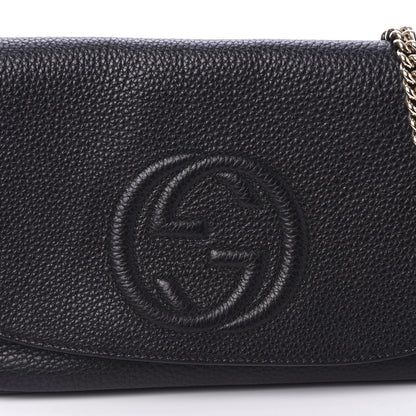 Gucci Pebbled Calfskin Medium Soho Flap Crossbody Black 10 of 10