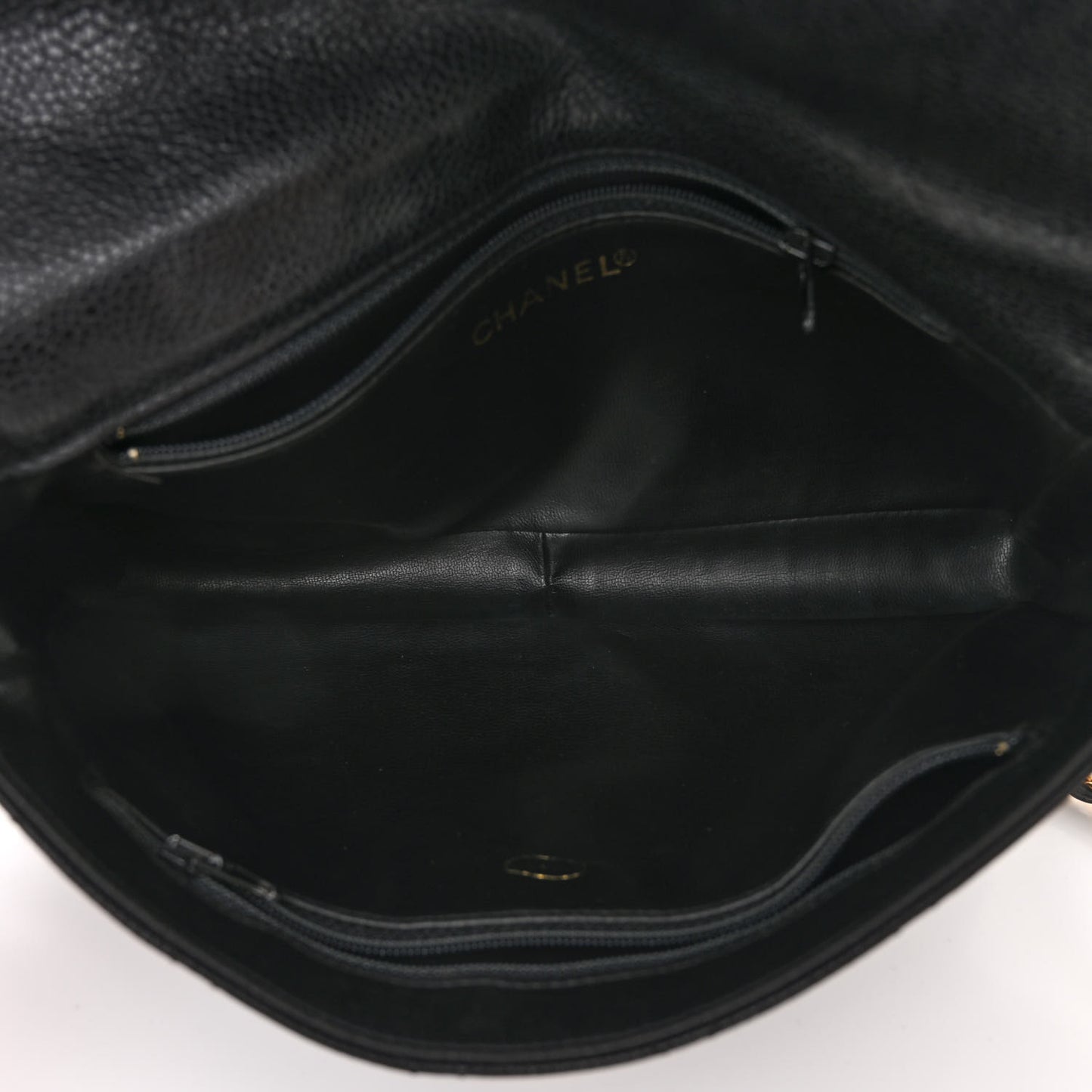 Caviar Quilted East West CC Flap Black