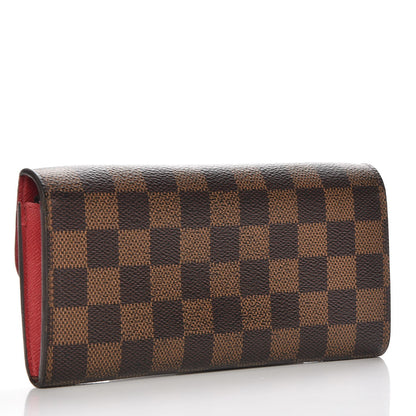 Louis Vuitton Damier Ebene Emilie Wallet Red 3 of 8