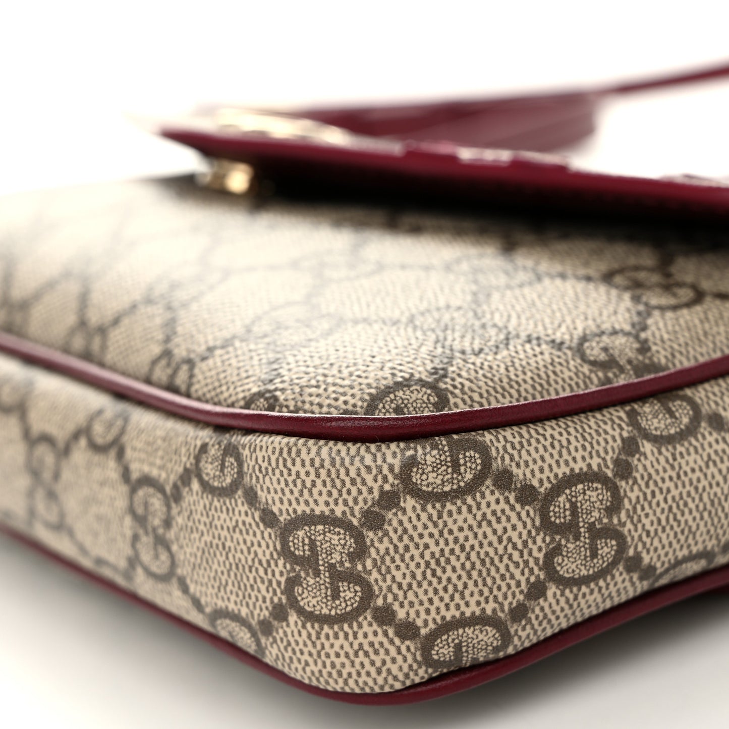 GG Supreme Monogram Cat Print Mini Shoulder Bag Beige Ebony Rosso Ancora