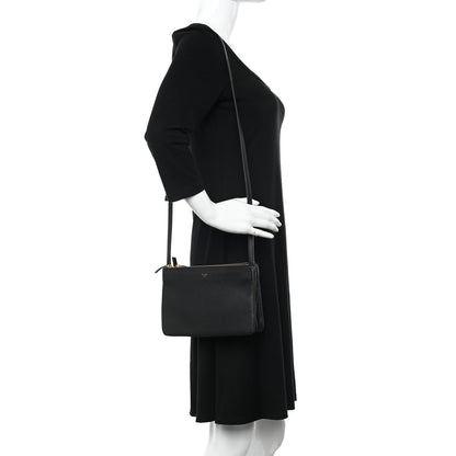 Celine Goatskin Small Trio Crossbody Bag Black 2 of 11