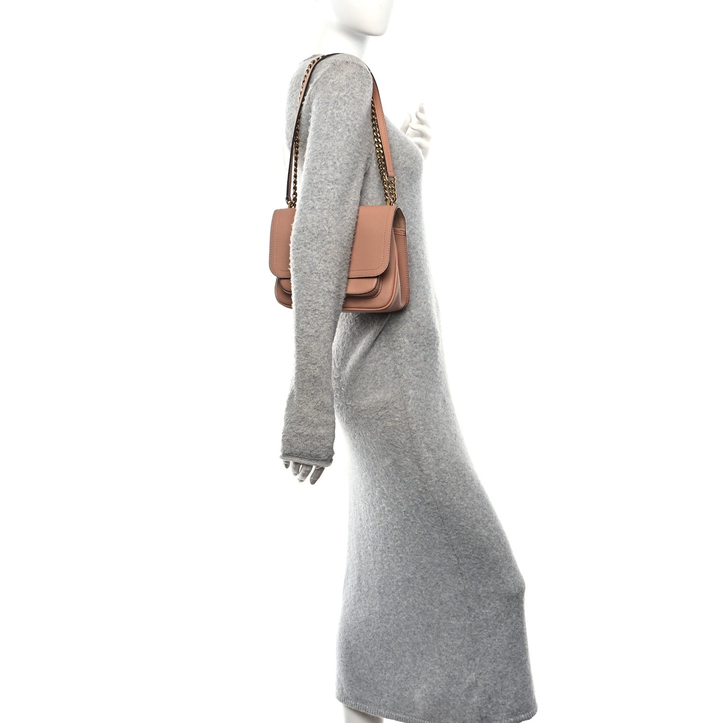 Grained Calfskin Lockme Chain Bag PM Rose Silk