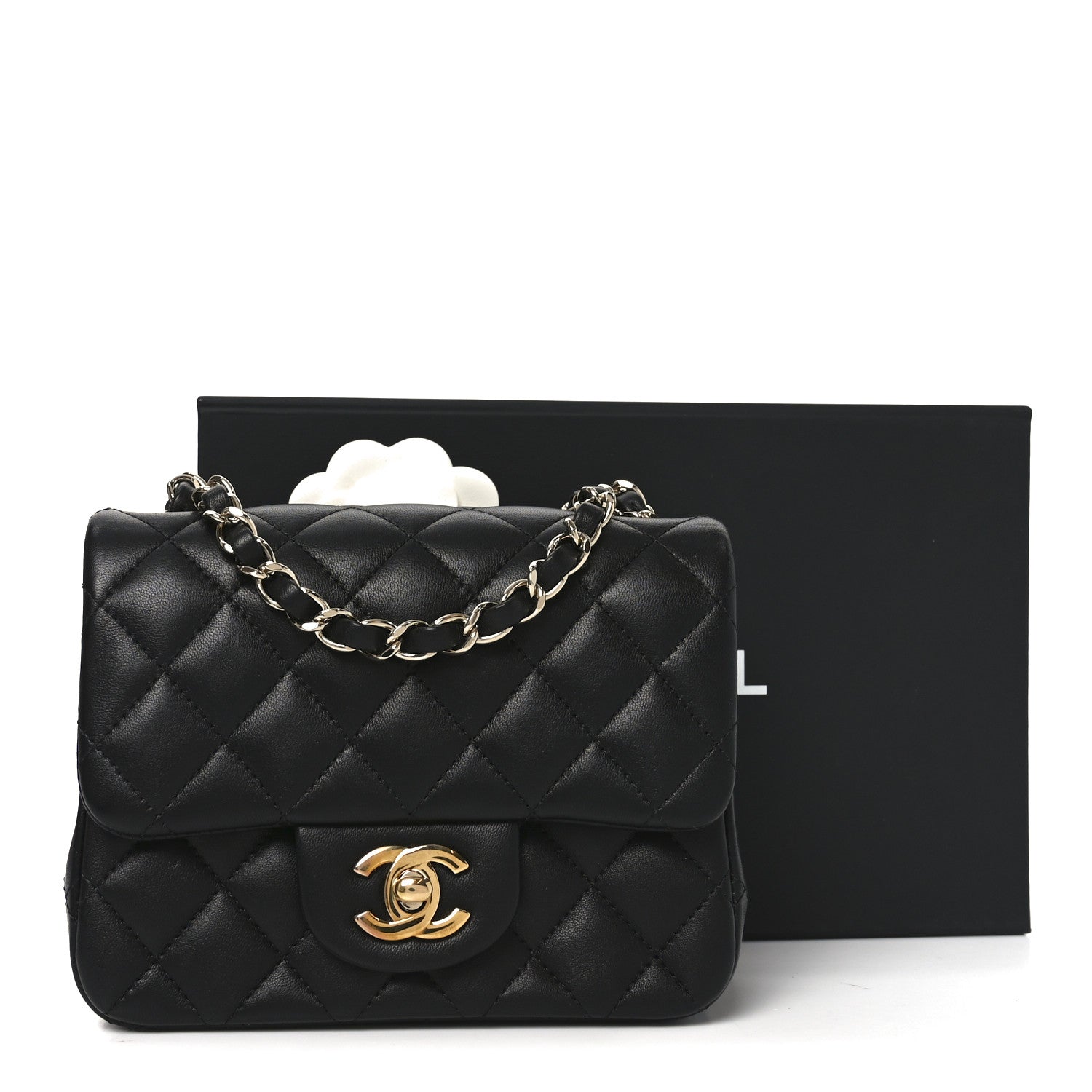 Chanel Lambskin Quilted Mini Square Flap Black 11 of 11