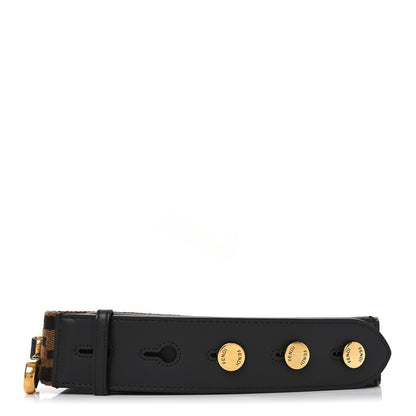Fendi Ribbon Vitello Century FF 1974 Flat Studded Strap You Fango Marrone Ebano 2 of 4