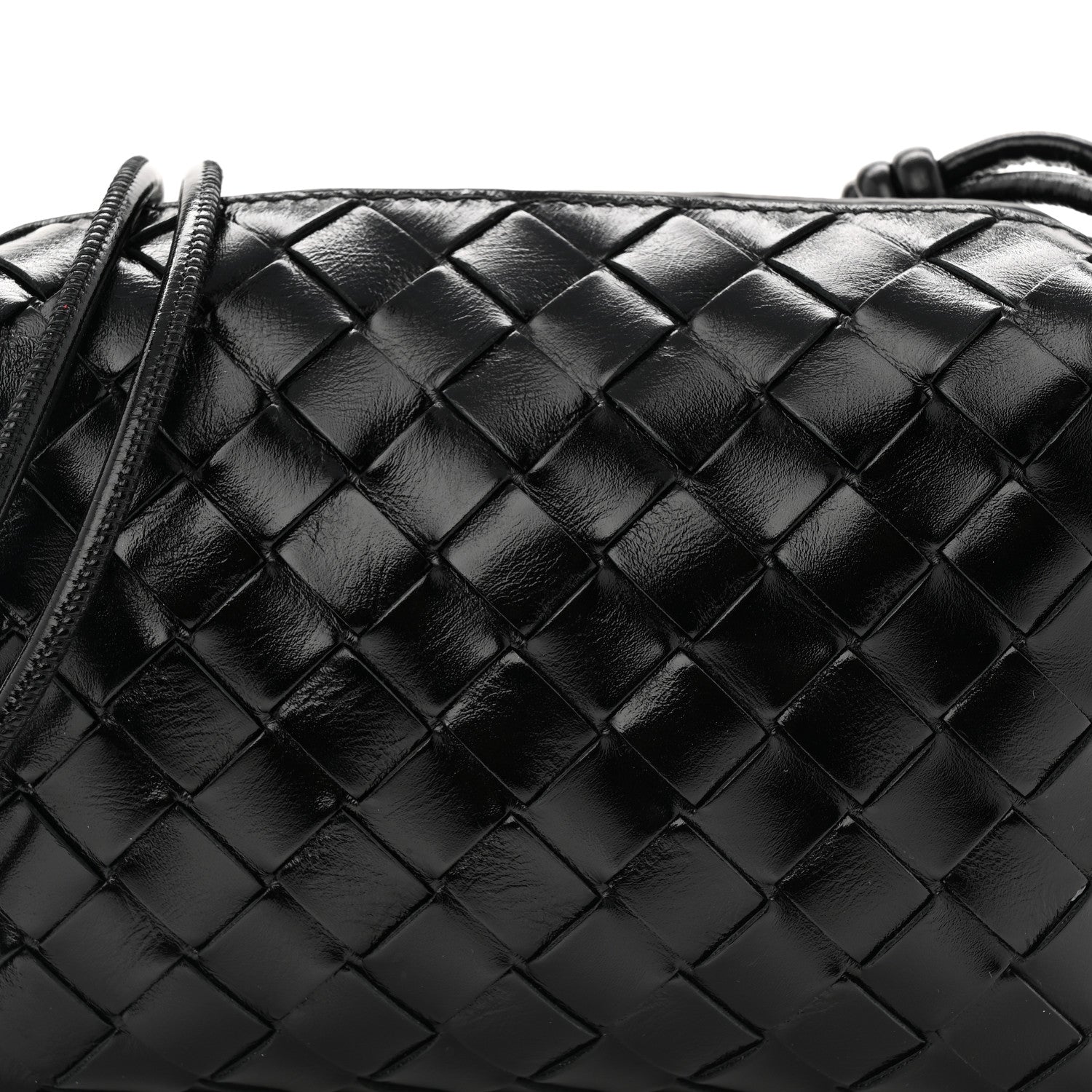 Bottega Veneta Polished Nappa Intrecciato Knot Mini Loop Camera Bag Black 7 of 9