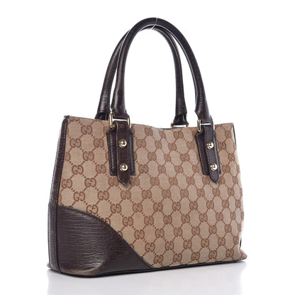 Gucci Monogram Small Hasler Tote Dark Brown 3 of 7